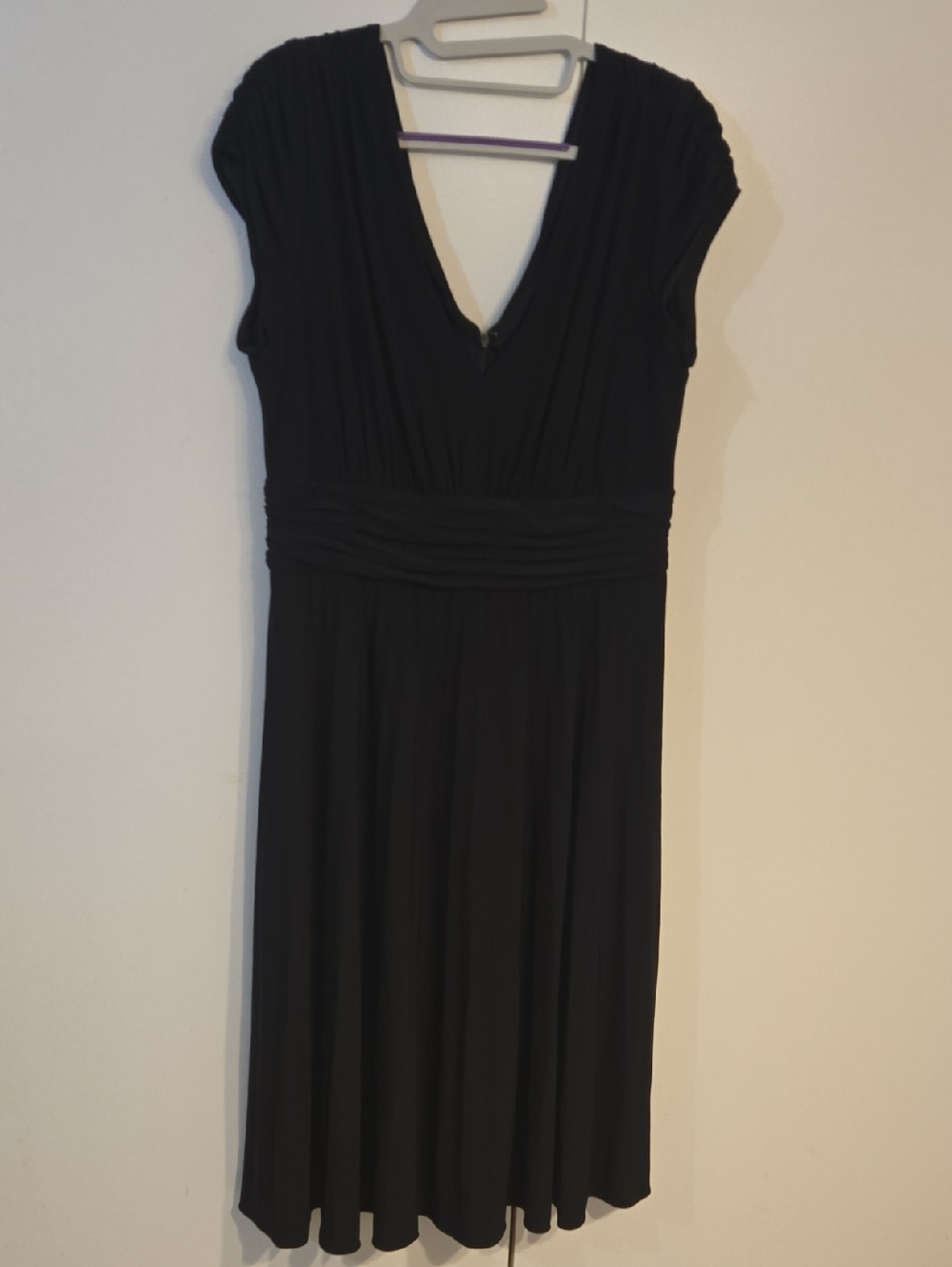 Versatile Black V-Neck Midi Dress